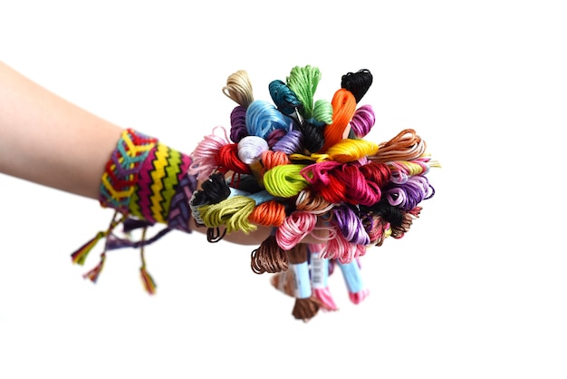 zbliżenie na kolorowe nici